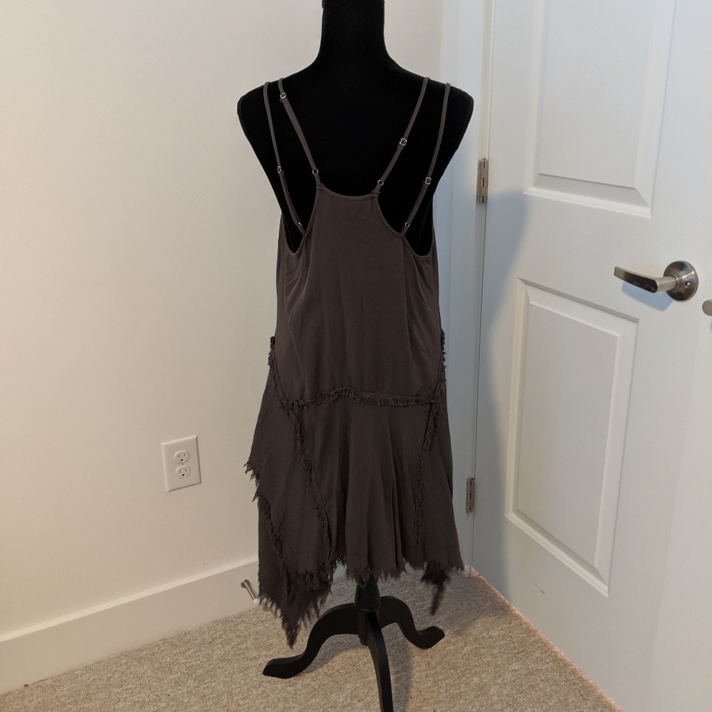 Boho grey mixed length dress